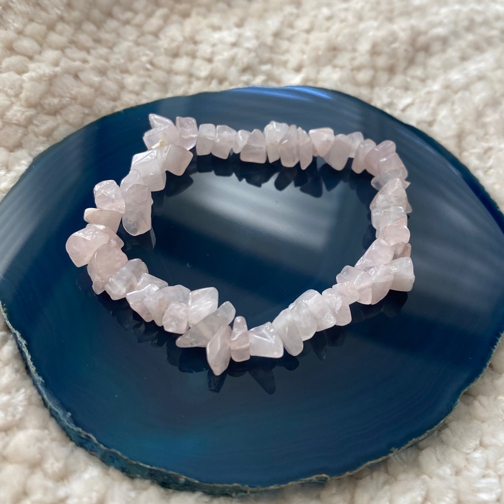 Solid Pink Rose Quartz Bracelet